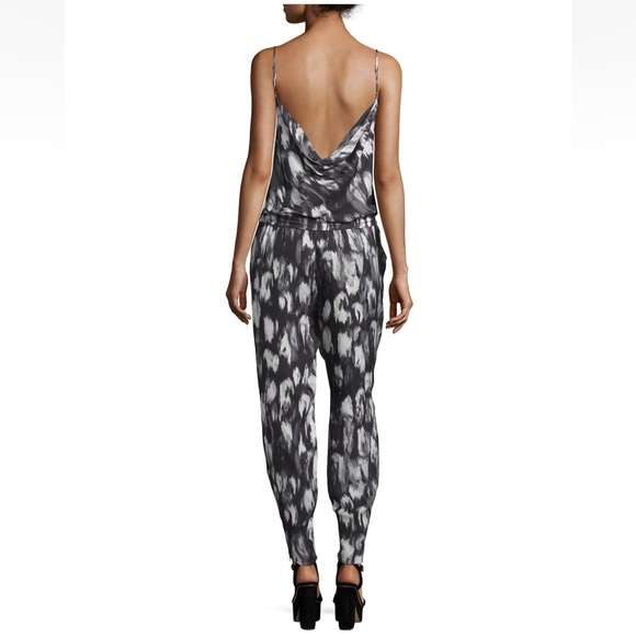 HAUTE HIPPIE 100% silk sleeveless cowl back onesie jumpsuit size Medium - NWT! - Picture 2 of 10